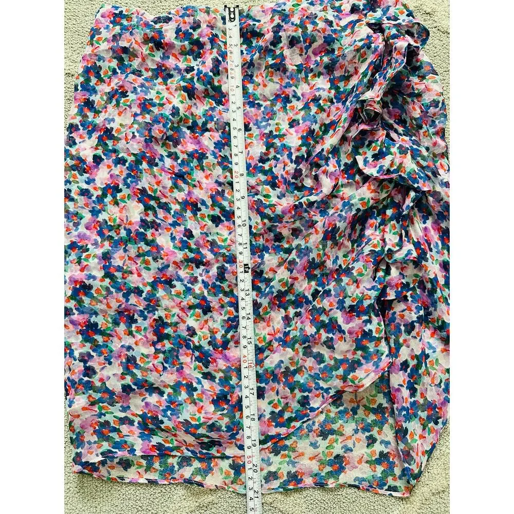 Veronica Beard Spencer Silk Floral Ruffle Mini Skirt Size 6